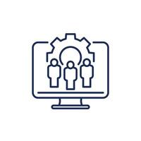 HR management software line icon vector