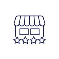 shop rating line icon on white vector