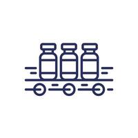 Vaccine production line icon on white vector