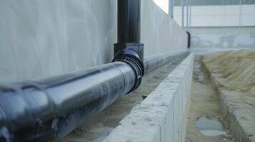 AI generated Steel-Support Pipe Drainage Installation photo