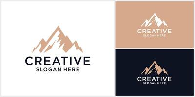 Mountain peak summit logo design template vector