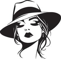 Trendy Woman Wearing Hat Illustration. vector