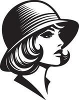 Trendy Woman Wearing Hat Illustration. vector