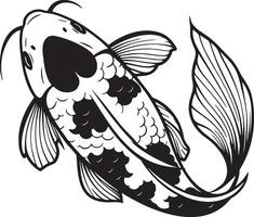 Koi Fish Sketch Drawing. vector