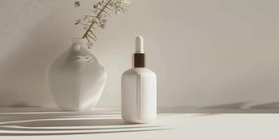 AI generated Nature Fragrance Dropper Bottle Mockup for Women photo