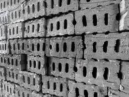 Black and white abstract brick pattern, design, old, brick wall photo