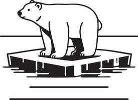 Polar Bear Standing on Ice Float. vector