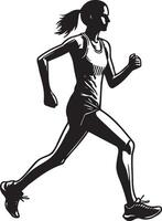 Female Runner Illustration. vector