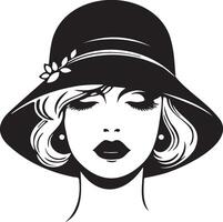 Trendy Woman Wearing Hat Illustration. vector