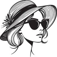 Trendy Woman Wearing Hat Illustration. vector