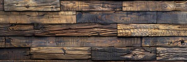 AI generated Close-Up of Old Horizontal Wood Plank Wall photo