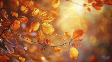 AI generated Golden Majesty. Embracing the Beauty of Autumn with its Radiant Golden Scenery photo