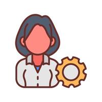 Female Manager icon in vector. Logotype vector