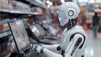 AI generated Advancements in Artificial Intelligence and Machine Learning are transforming to online shopping photo