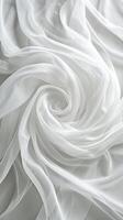 AI generated White Minimal Flat Fabric Texture, Perfect for Weddings with Copy Space on Top photo