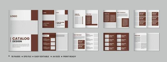 Furniture product catalogue design, multipage brochure catalog template design with mockup vector