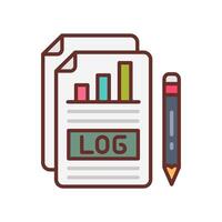 Log File  icon in vector. Logotype vector