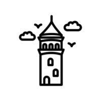 galata torre icono en vector. logotipo vector