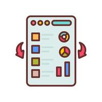 continuo datos icono en vector. logotipo vector