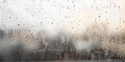 AI generated Rain drops on the window. Abstract background for design and decoration. photo