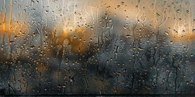 AI generated Water drops on the glass. Abstract background. photo