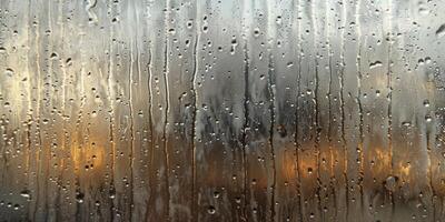 AI generated Raindrops on the glass. Blurred background. Abstract texture. photo