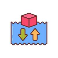 Archimedes Principle  icon in vector. Logotype vector