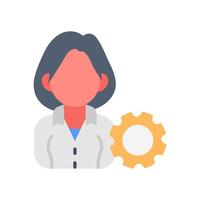 Female Manager icon in vector. Logotype vector