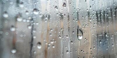 ai generado lluvia gotas en el ventana, de cerca. natural antecedentes. foto