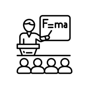 física conferencia icono en vector. logotipo vector