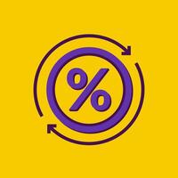refinancing, interest rate reducing icon, retro design vector