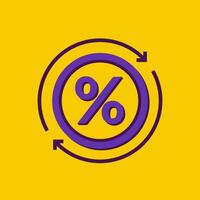 refinancing, interest rate reducing icon, retro design vector