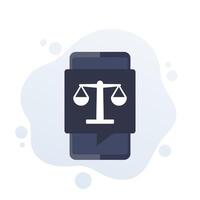 online legal help vector icon with a phone
