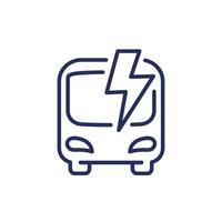 electric bus icon, clean city transport line vector