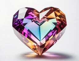 AI generated Beautiful heart as a symbol of love in the form of a diamond photo