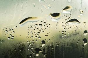 Water drops on glass photo