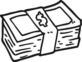 cartoon stack of cash icon png