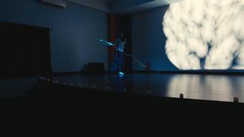 Abstract cloud projection on a dark room wall, creating a dreamy atmosphere for creative backgrounds. video