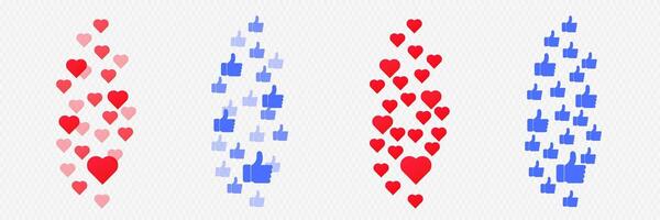 En Vivo me gusta corazón social red en línea vector