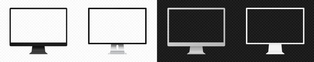 Modern desktop computer monitor mockup vector