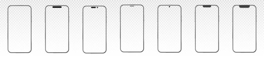 Mobile phone frame border. Modern smartphone vector