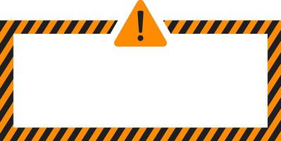 Caution alert constriction frame with warning exclamation triangle vector