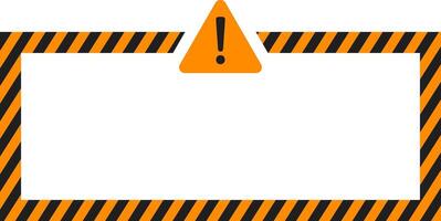 Caution alert constriction frame with warning exclamation triangle vector