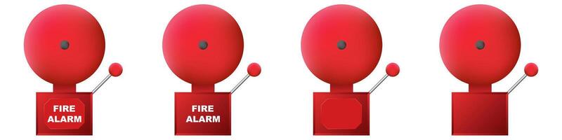 Fire alarm school system bell 3d red isolated vector