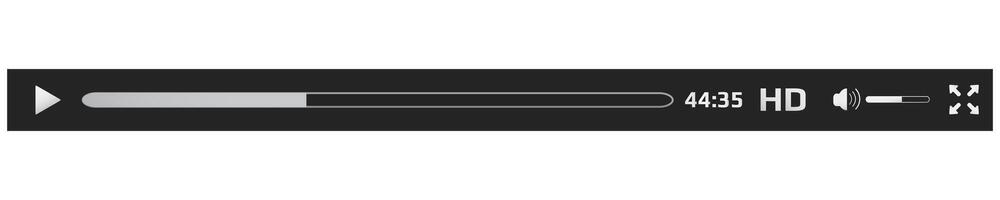 Video player scroll bar design interface. vector