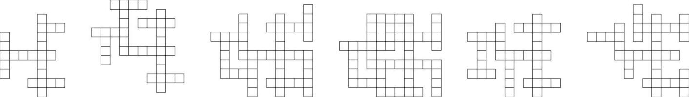 Crossword puzzle template. Cross word grid vector