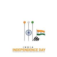 Independence Day of India. Independence Day Creative Design for Social Media Post vector