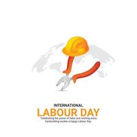 International Labor Day. Labour Day.  creative ads. May 1st. 3D illustration vector