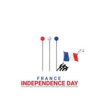 Independence Day of France. Independence Day Creative Design for Social Media Post vector