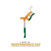 Independence Day of India. Independence Day Creative Design for Social Media Post vector